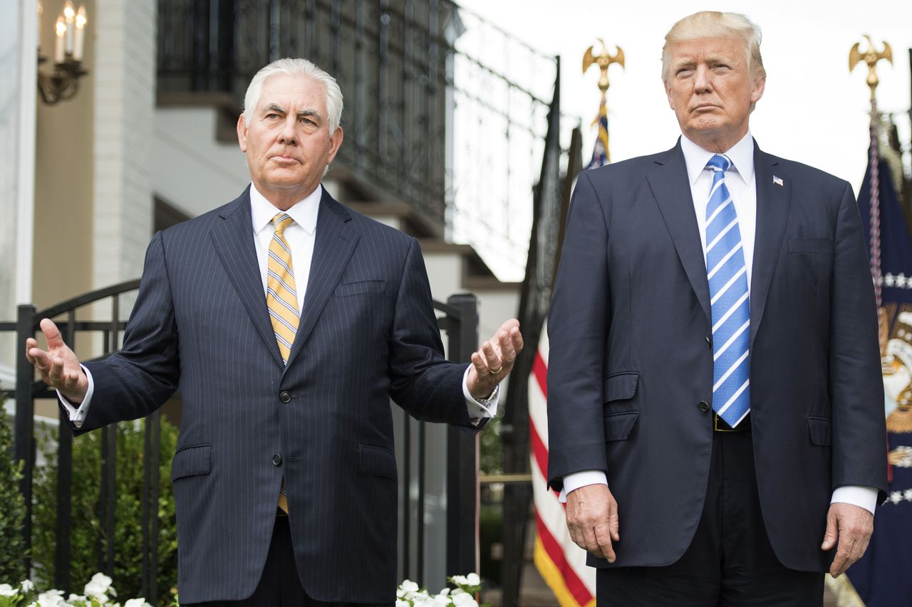 Rex Tillerson and President Trump.