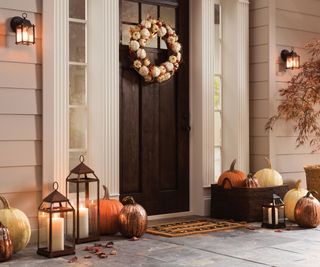 Front door Halloween decor