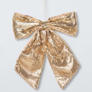 John Lewis Sequin Bow, Gold