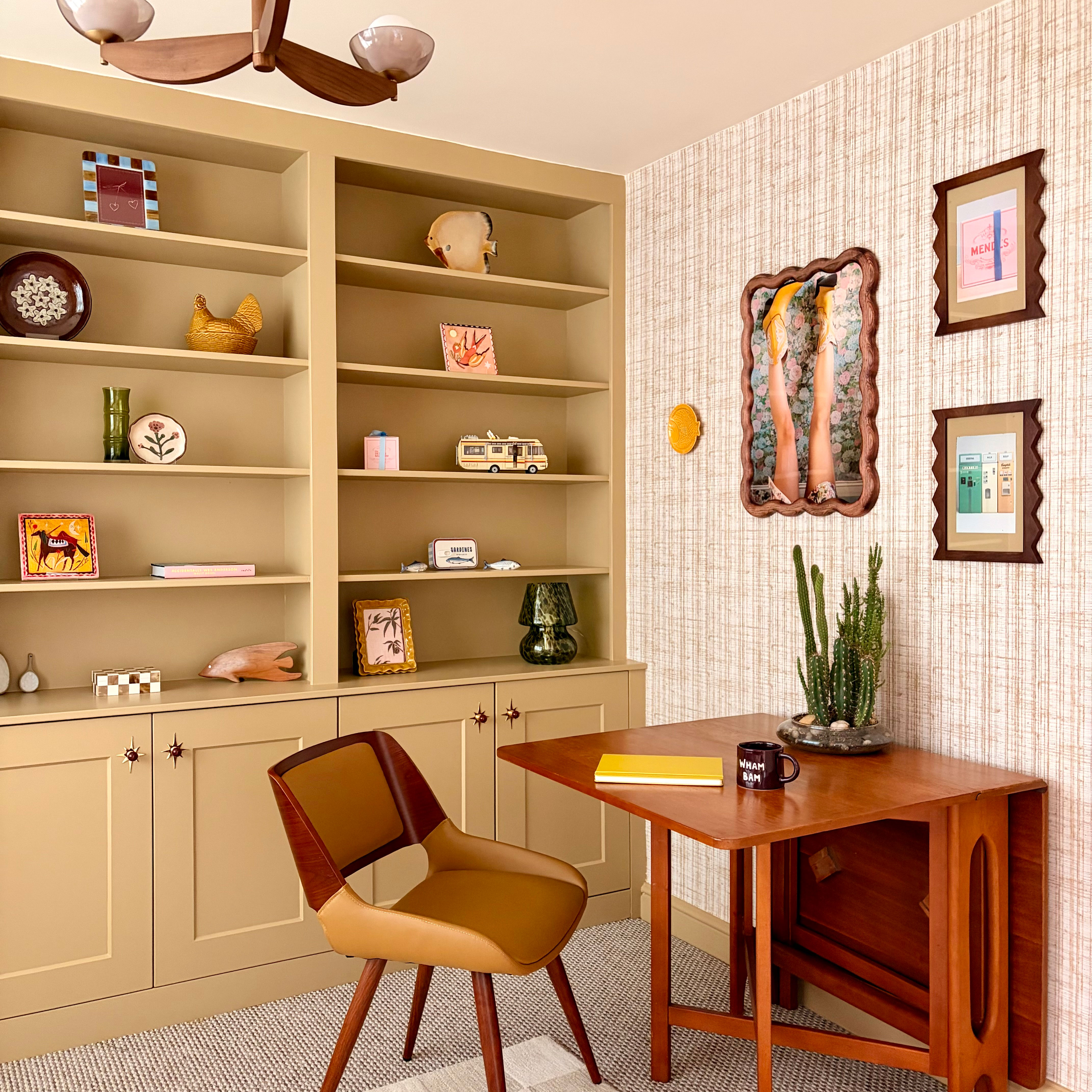 Neutral mid-century style home office