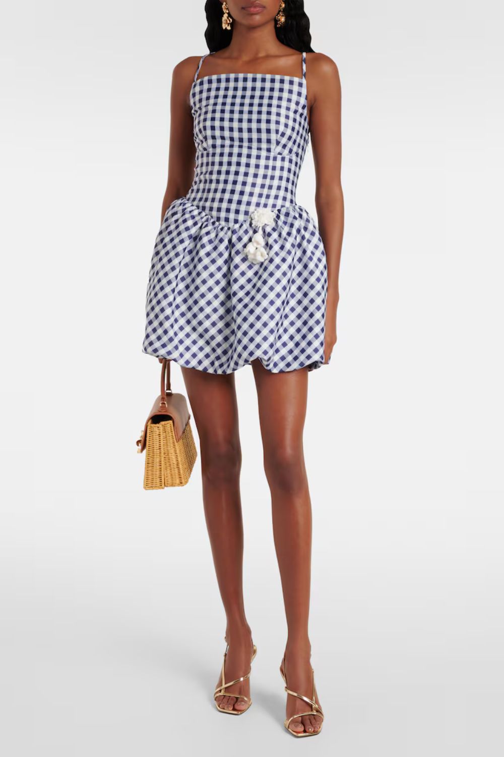 Self-Portrait Gingham taffeta minidress