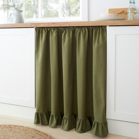 Frilled Slot Top Unlined Undercounter Curtain