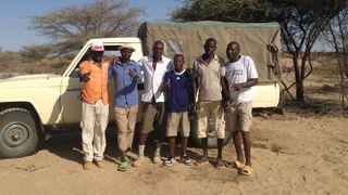 Field crew of the Turkana Basin Institute when Alesi was discovered at Napudetin September 2014.