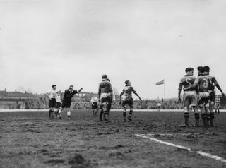 Bradford Park Avenue in action against Wrexham in 1953