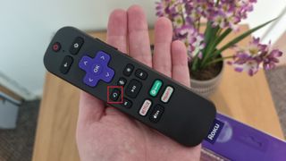 Roku remote highlighting the instant replay button