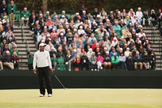 Tiger Woods on the 15th during round three of the 2022 Masters