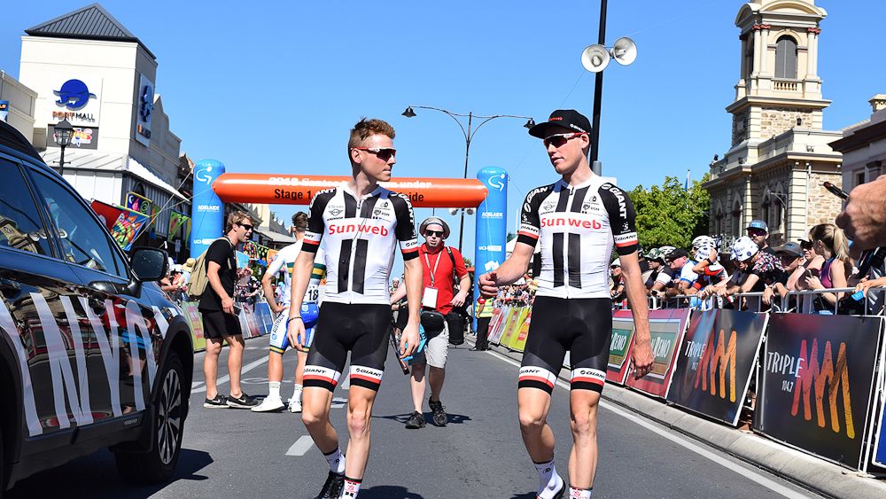 Team Sunweb's black and white jersey features a heavier presence of white, but retains the same design features as previous seasons
