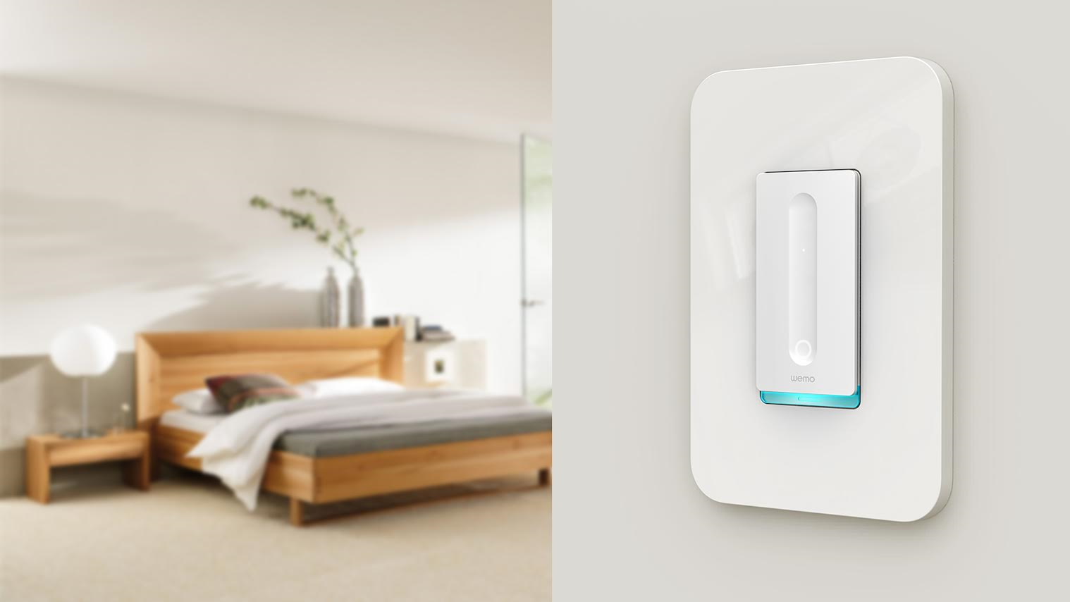WeMo Smart Dimmer Switch in bedroom