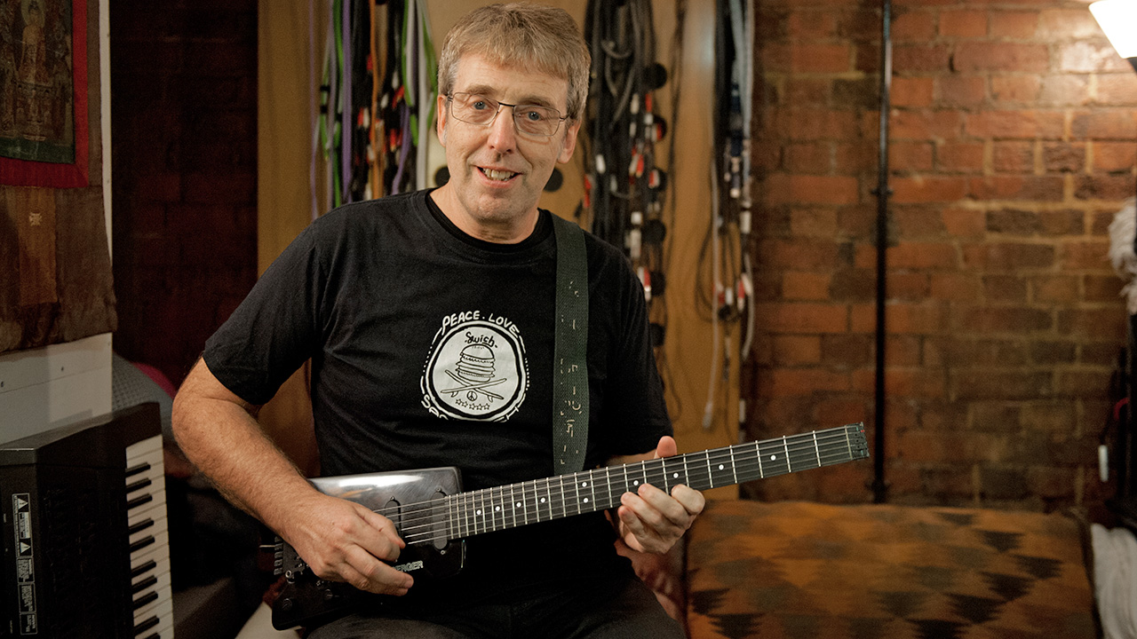 Steve Hillage in his London studio, April 30, 2013. (Photo by Will Ireland/Prog Magazine/Future via Getty Images/Future via Getty Images)