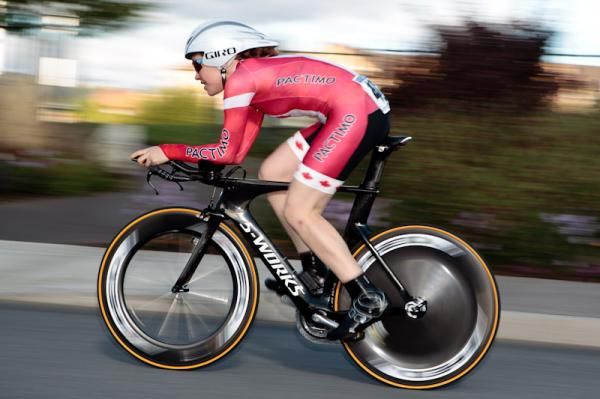 Clara Hughes (Cycling BC) came in second fastest for the day.