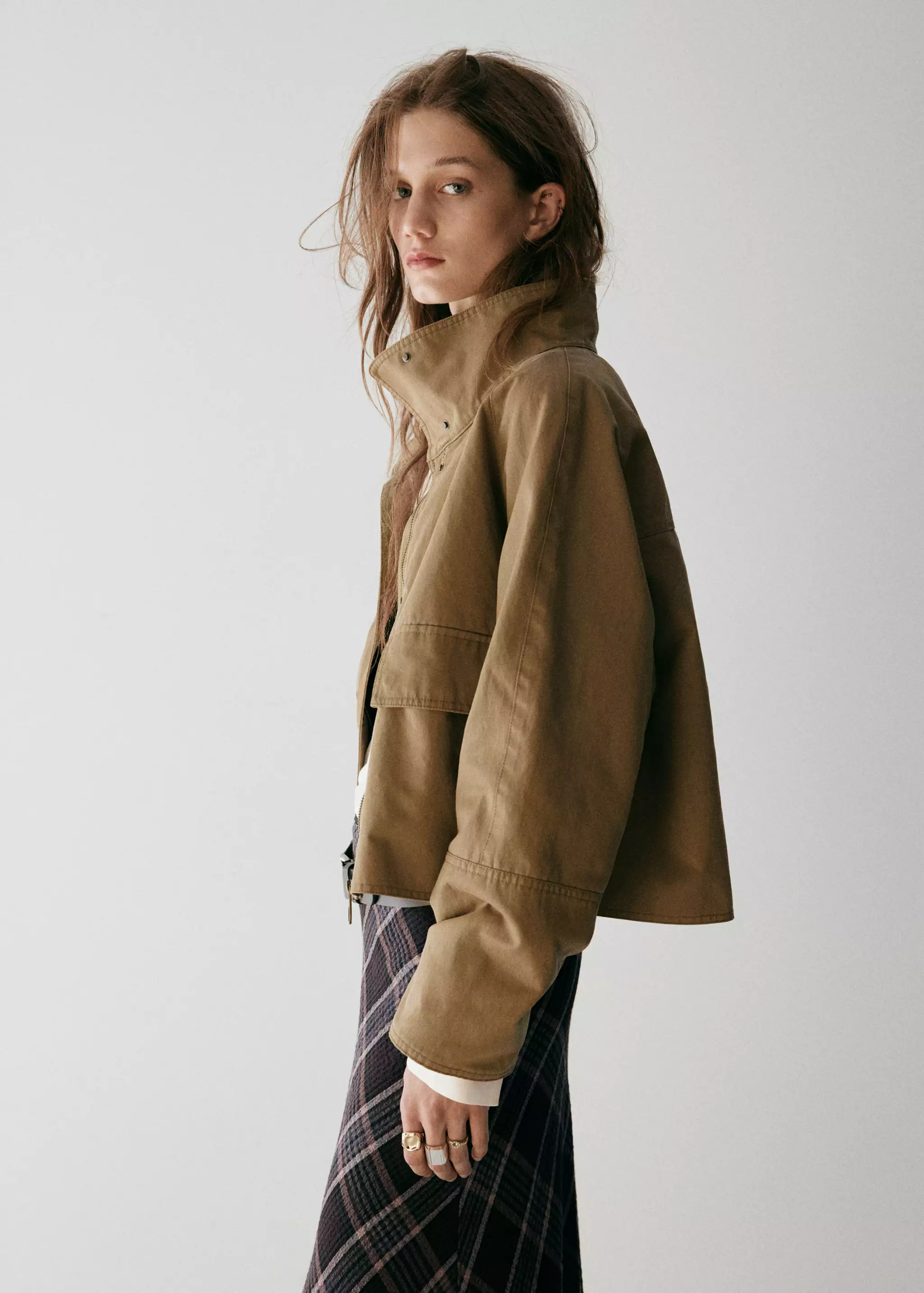 Funnel-Neck Jacket With Pockets - Women | Mango United Kingdom