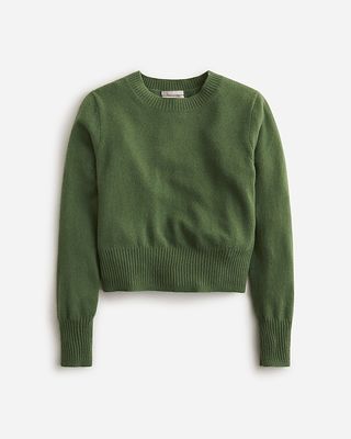 Cashmere Shrunken Crewneck Sweater