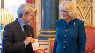 Camilla, Queen Consort presents Mikhail Baryshnikov with The Queen Elizabeth II Coronation Award