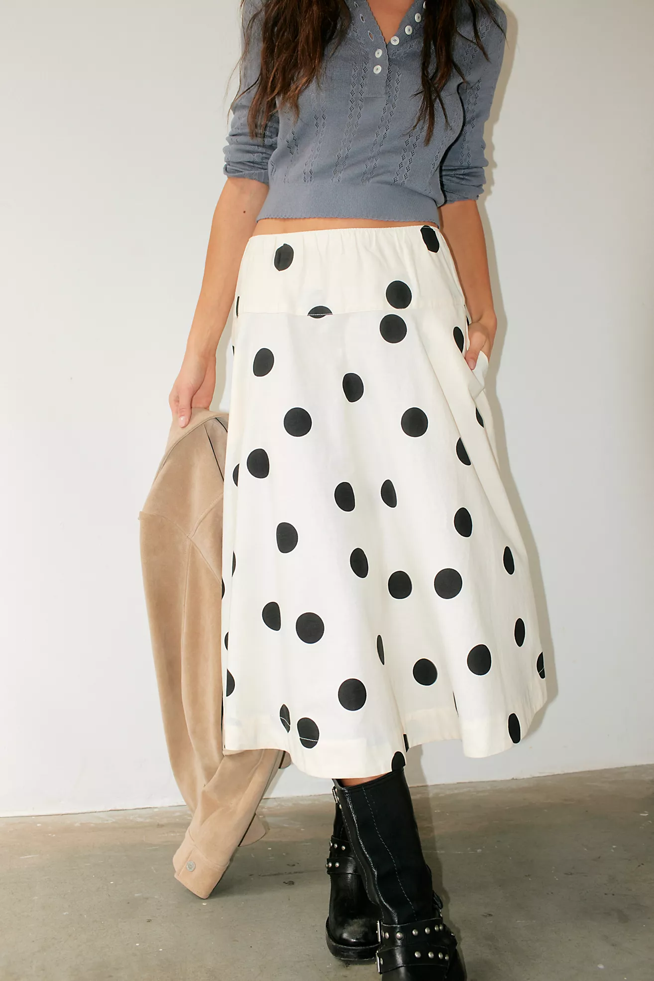 Betty Drop-Waist Midi Skirt