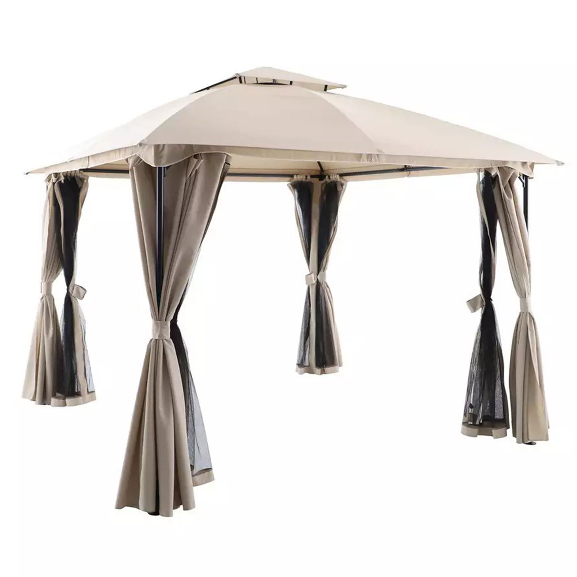 Beige gazebo on a white background