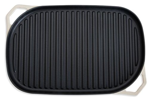 Habitat Large Cast Iron Grill Pan in Cream (38cm)