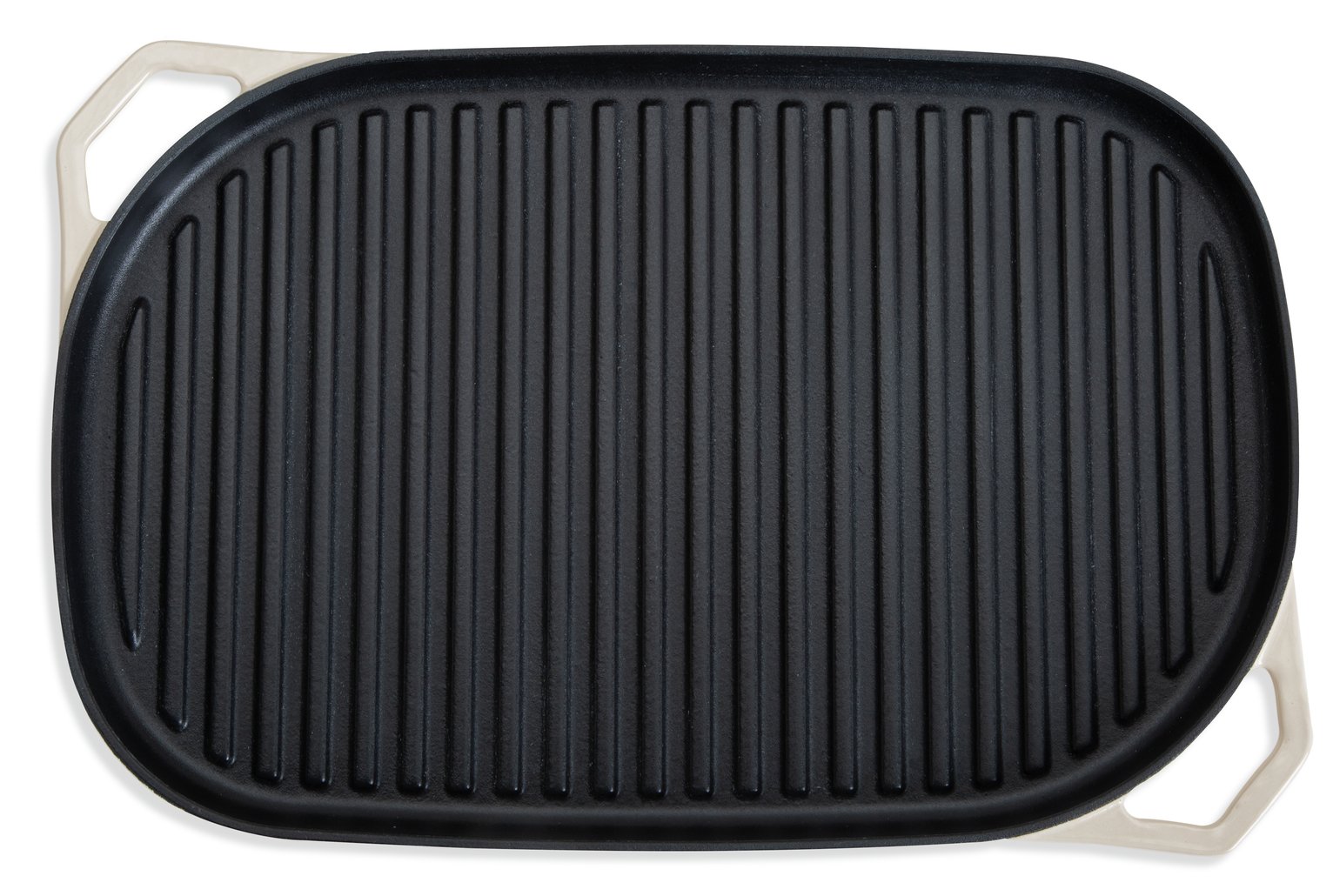 Habitat Large Cast Iron Grill Pan in Cream (38cm)