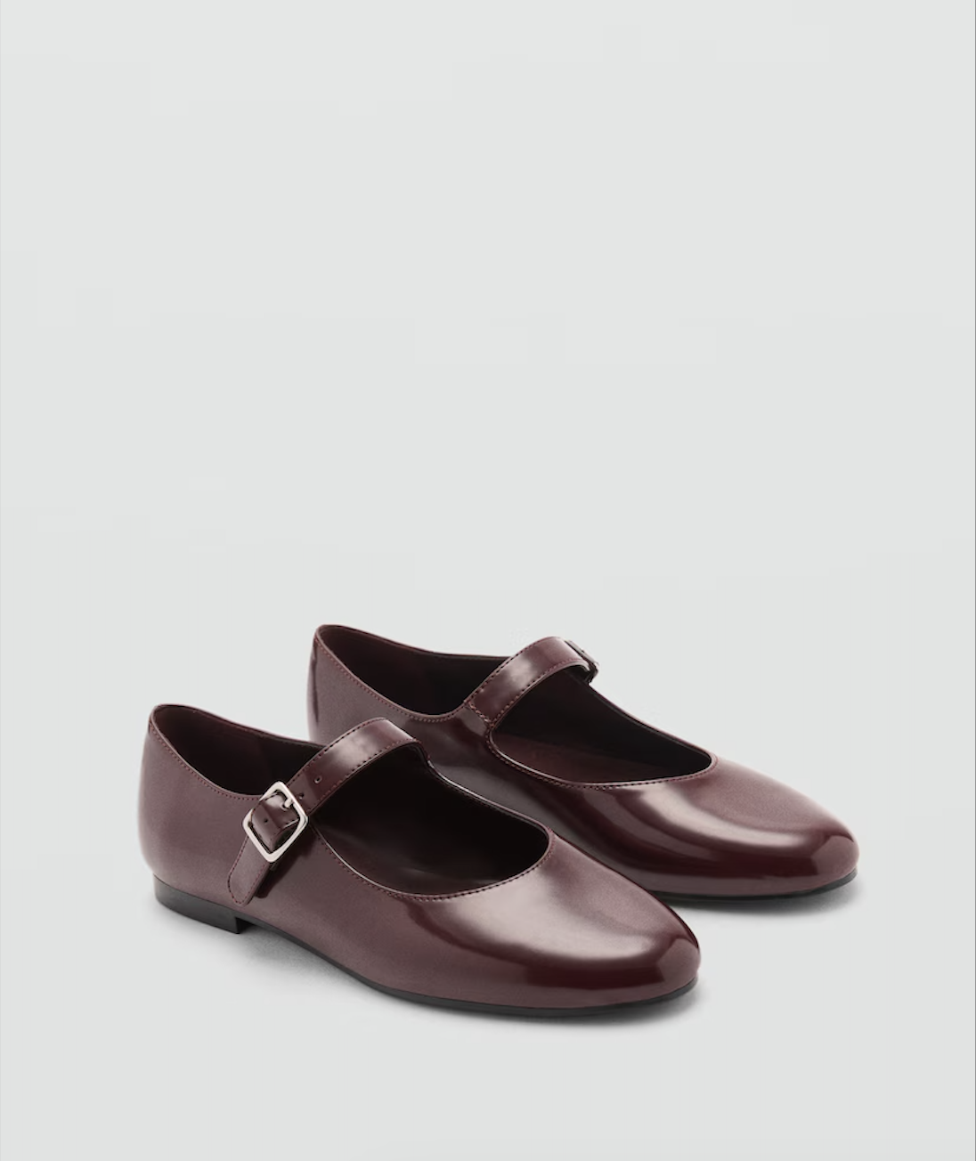 Patent leather-effect ballet flats