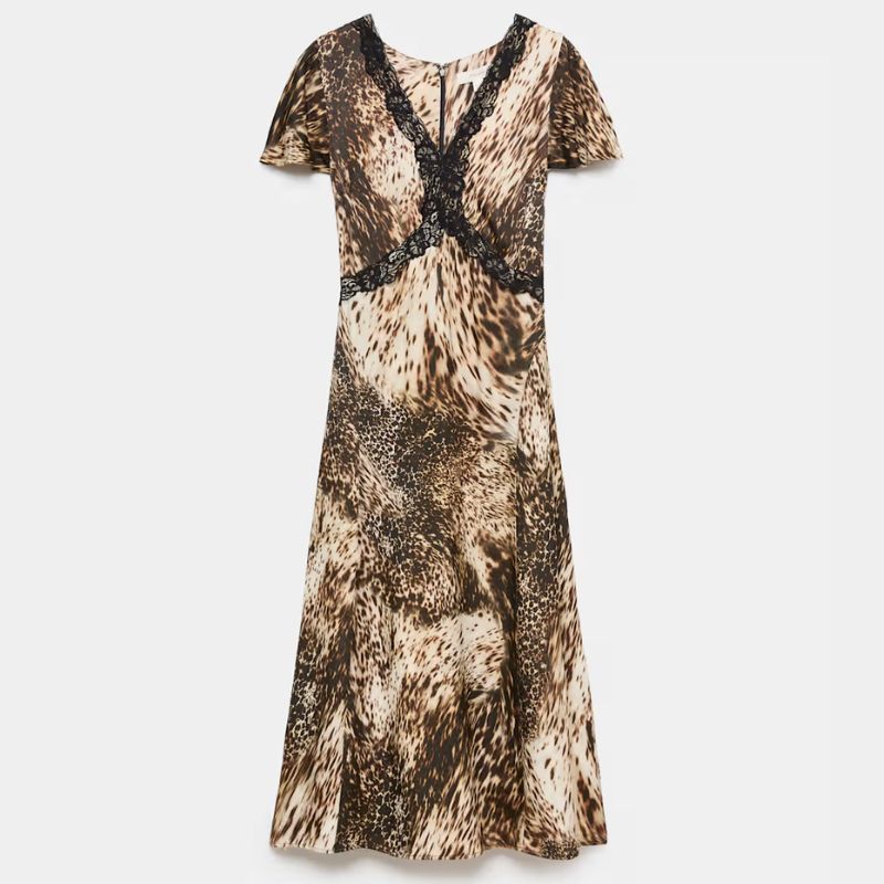 M&amp;amp;S, cheetah print midi dress