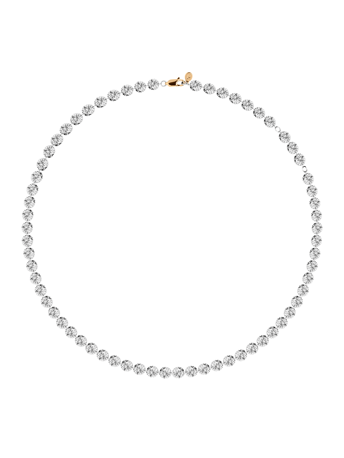 14k Floating Eternity Necklace in 65 Carats Lab Diamond, 14k Yellow Gold