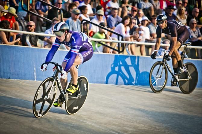 Matthew Baranoski (Custom Velo) takes on Aaron Kacala for the Gold Medal in the Sprint Competition. Baranoski wins in 2.