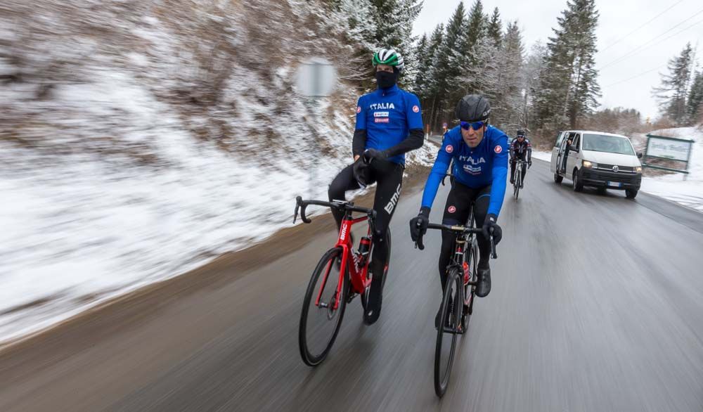 De Marchi and Nibali check out the Worlds course in Innsbruck