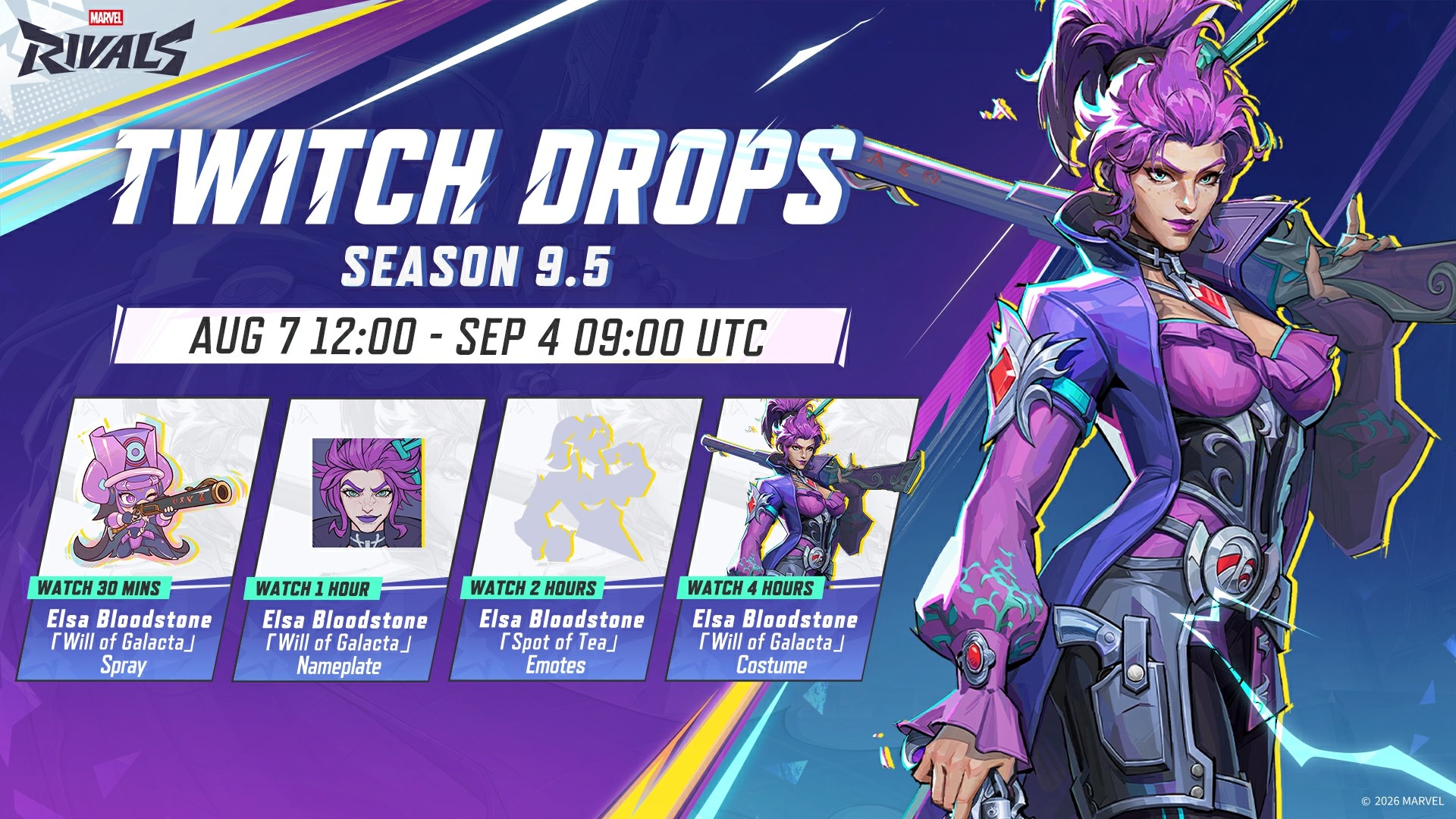Marvel Rivals codes - Twitch Drops Season 9.5