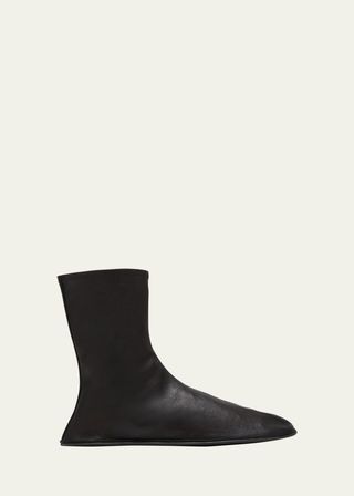 Leather Mid Sock Boots