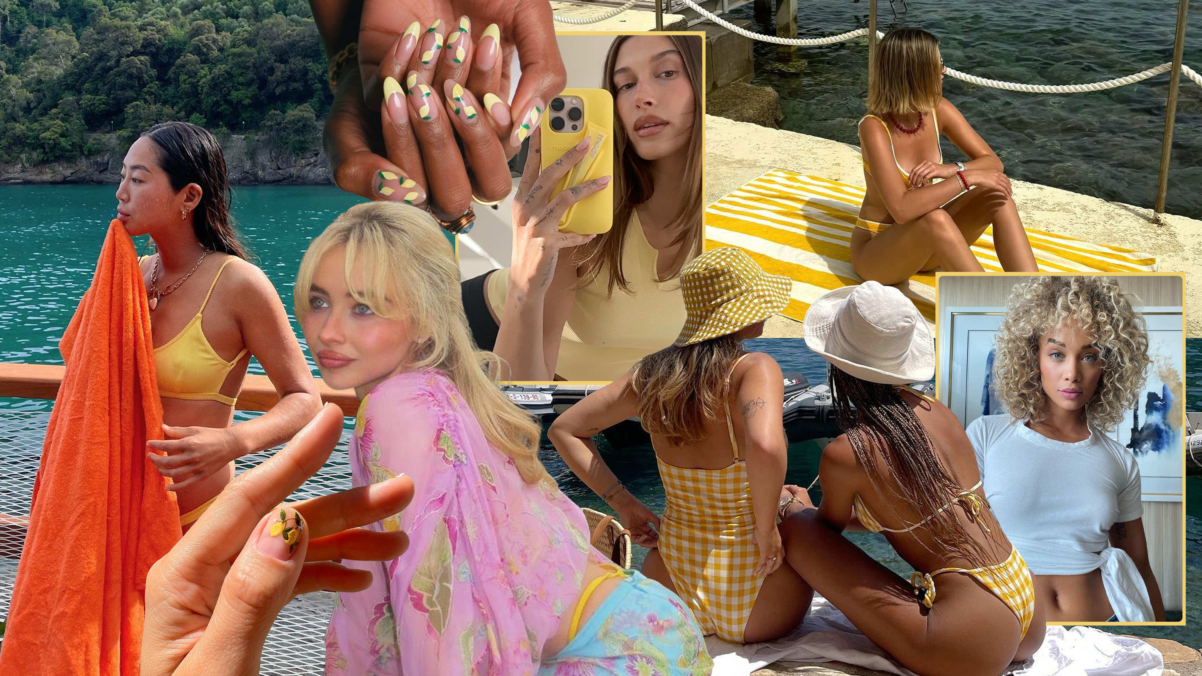 Collage of limoncello-inspired beauty