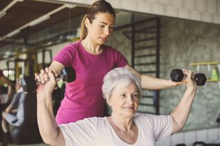 Weight-bearing exercise can help keep bones strong and prevent or slow osteoporosis progression.