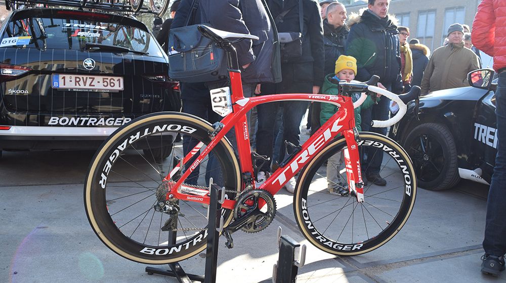 After some early season races aboard Trek Emonda Discs, Trek-Segafredo used rim brake Trek Madone's for opening weekend