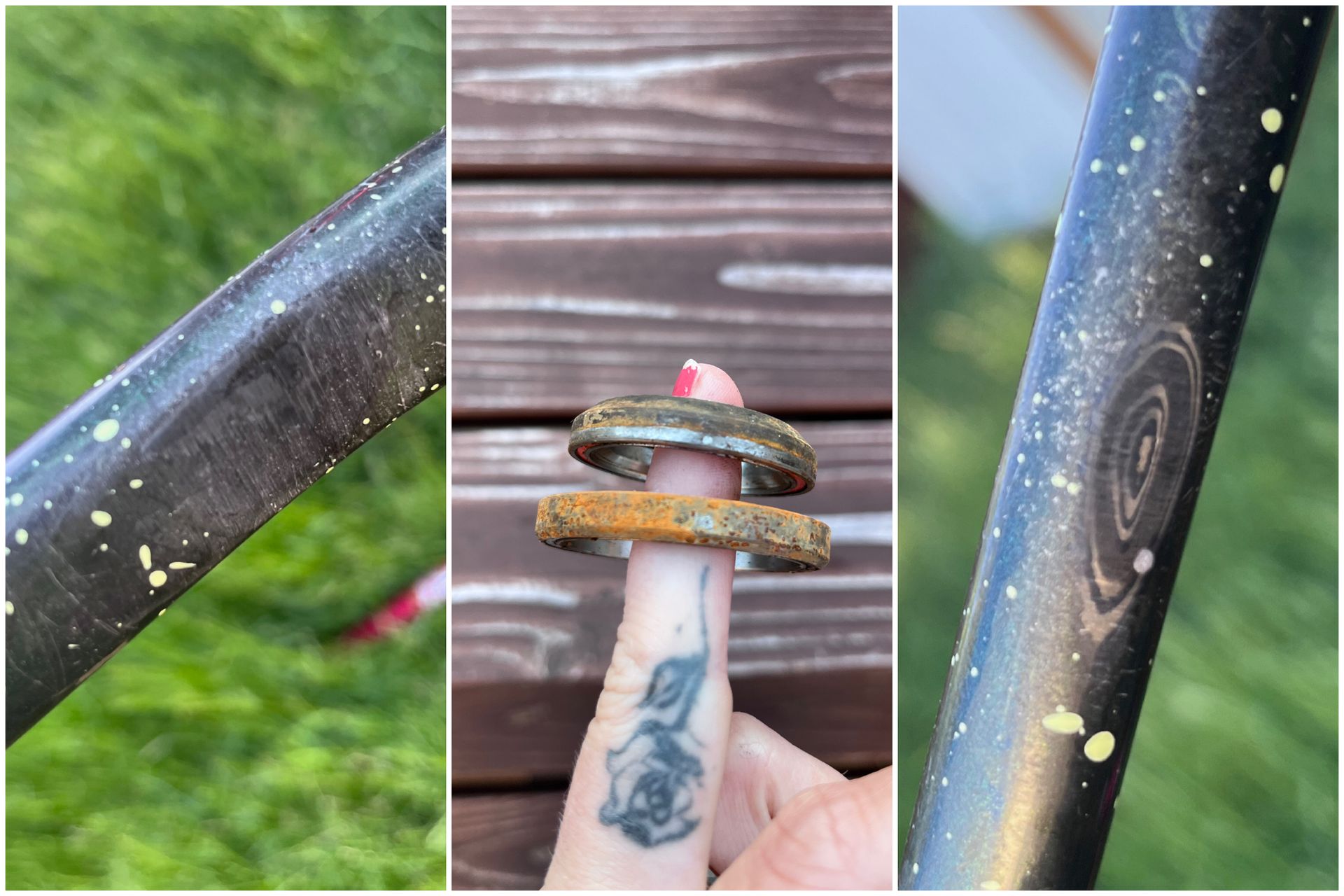 Post-race damage on Anne-Marije Rook's Unbound XL bike