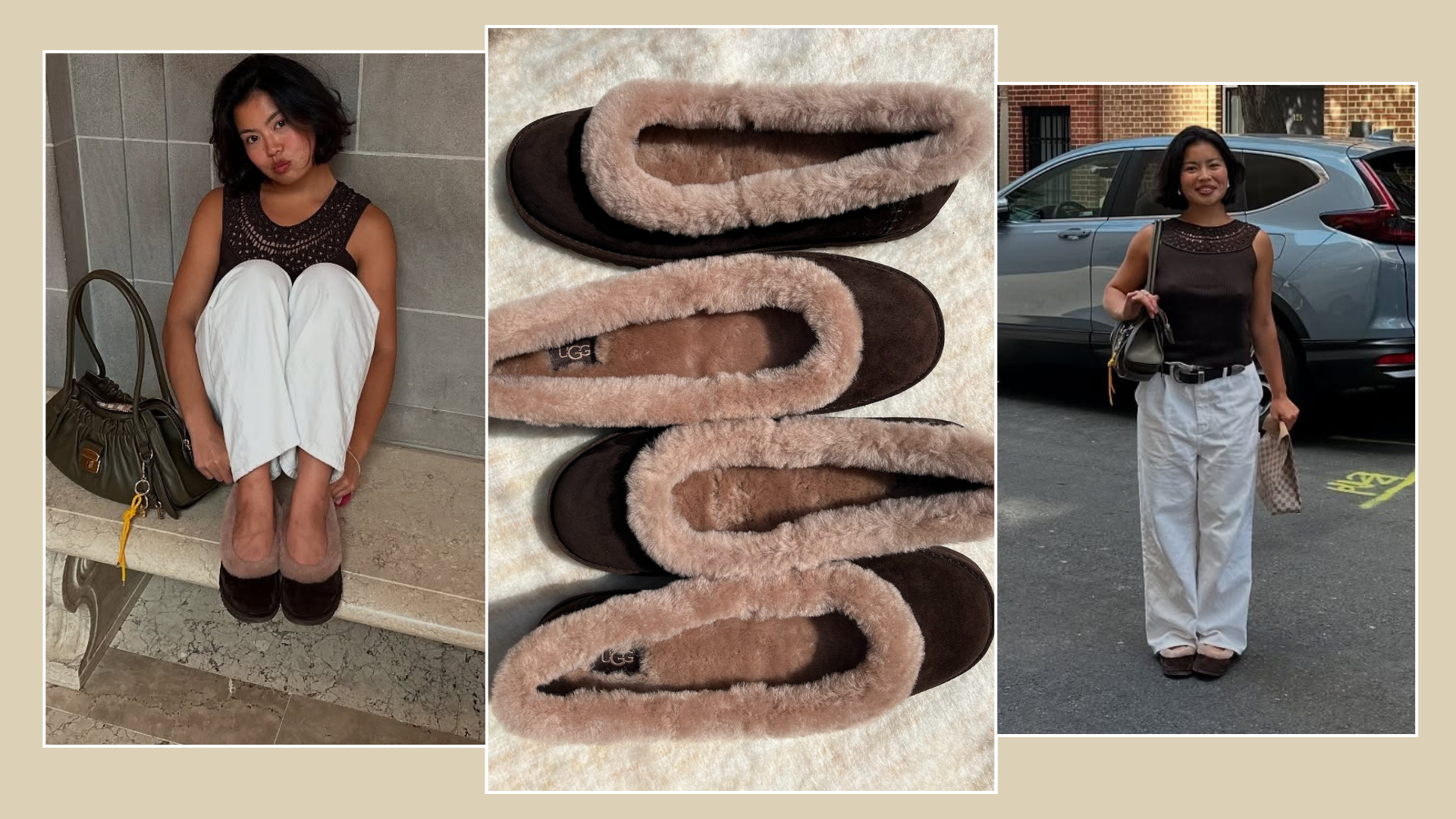 Images of the UGG Zora Ballet flats.