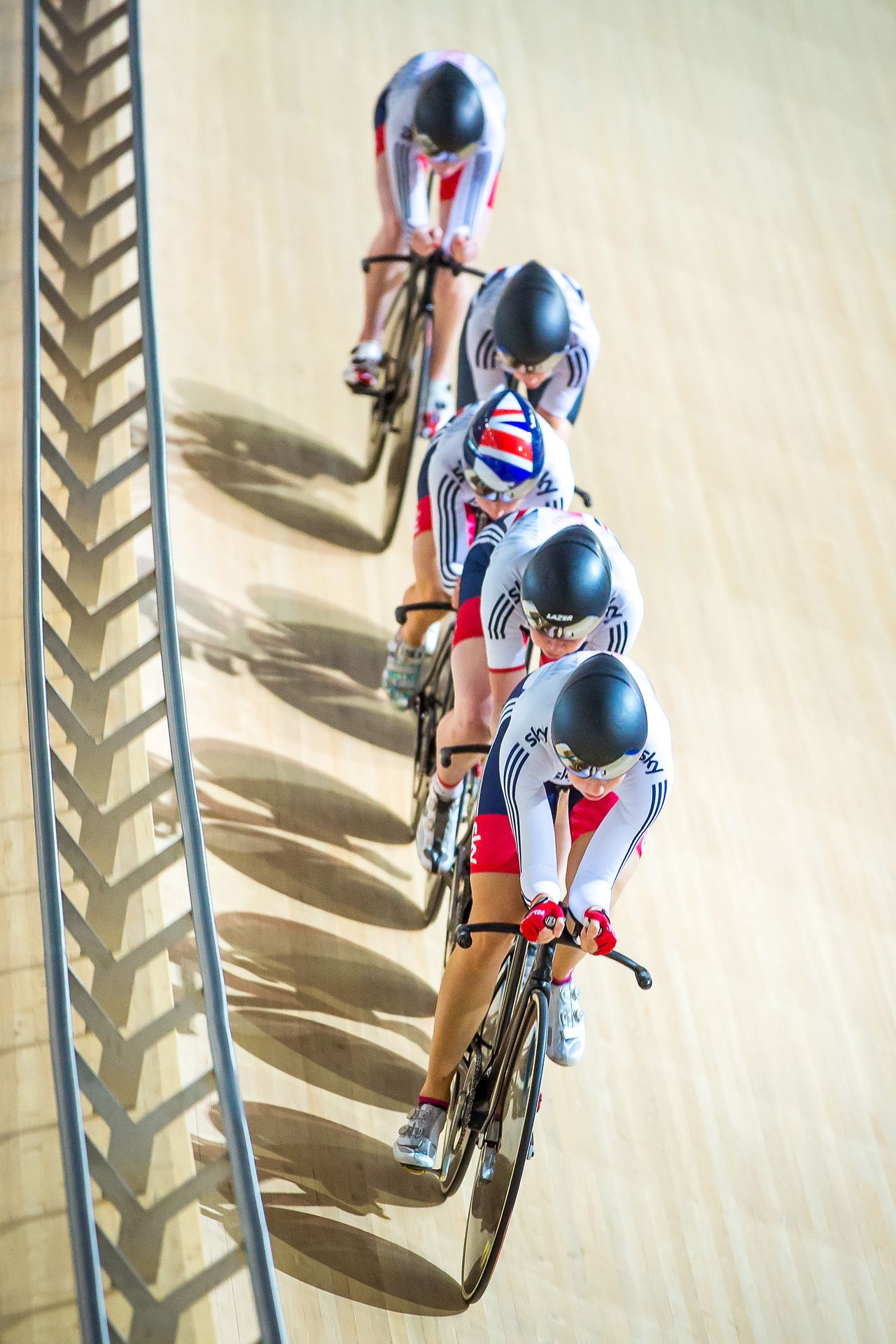 Members of the women's squad line out