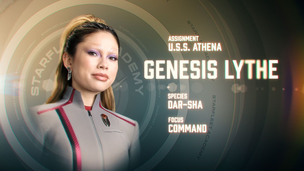 Bella Shepard as Genesis Lythe in art for season 1 of Star Trek: Starfleet Academy. Streaming on Paramount+. Photo Credit: Sarah Coulter/Paramount+