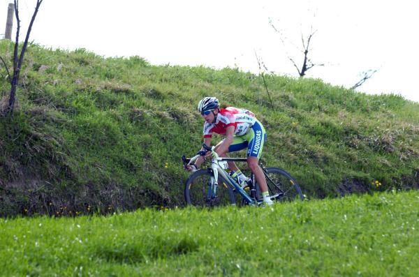 The race leader, Ivan Santoromita (Liquigas-Doimo)