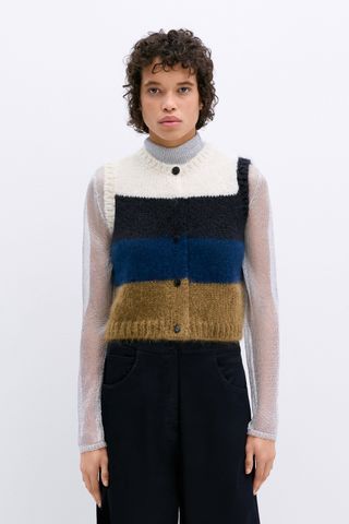 Alpaca & Mohair Striped Waistcoat Cordera