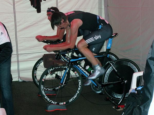 Thomas L&ouml;fkvist puts in an effort on the TT bike.