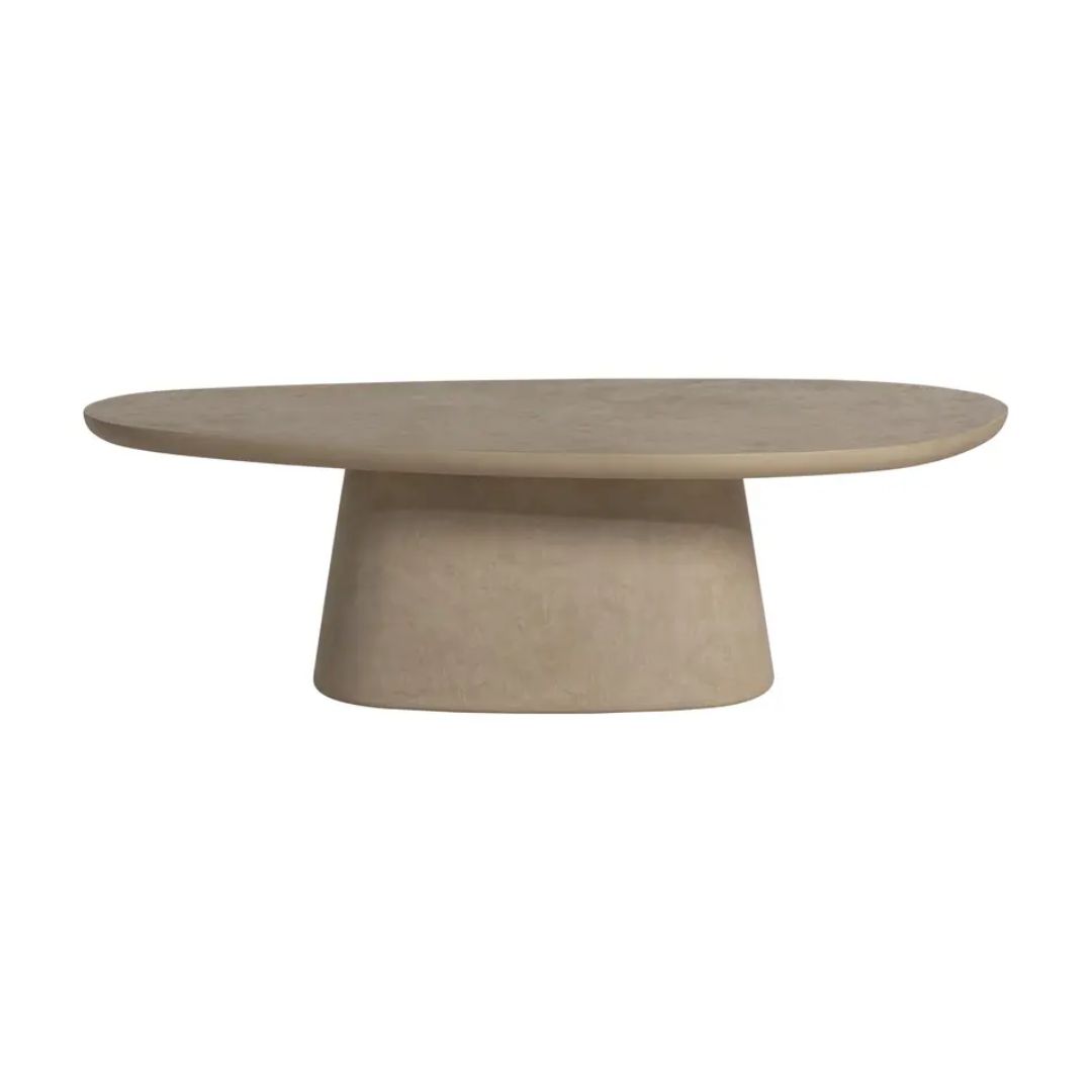 Barker and Stonehouse , Capella Neutral Faux Stone Oval Coffee Table 