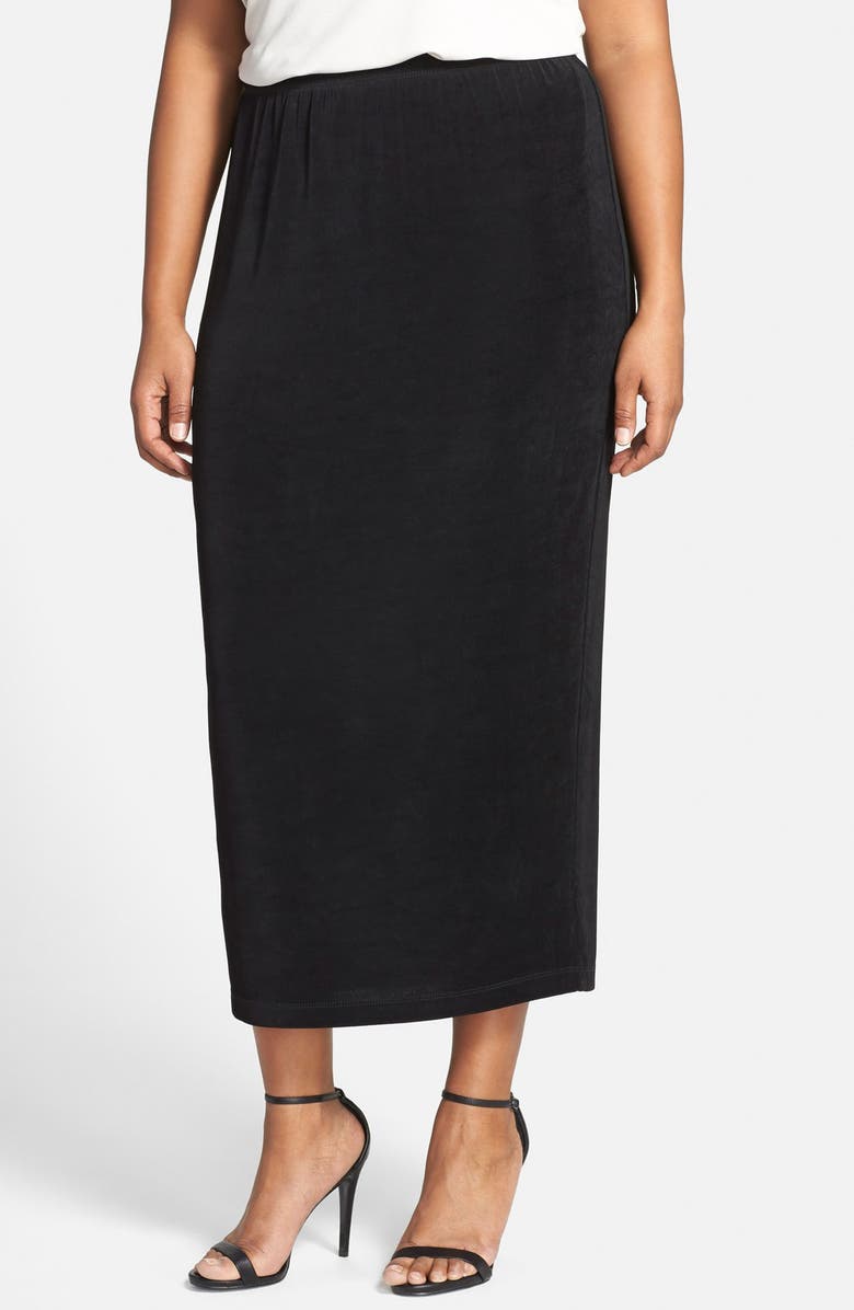 Stretch Knit Straight Maxi Skirt