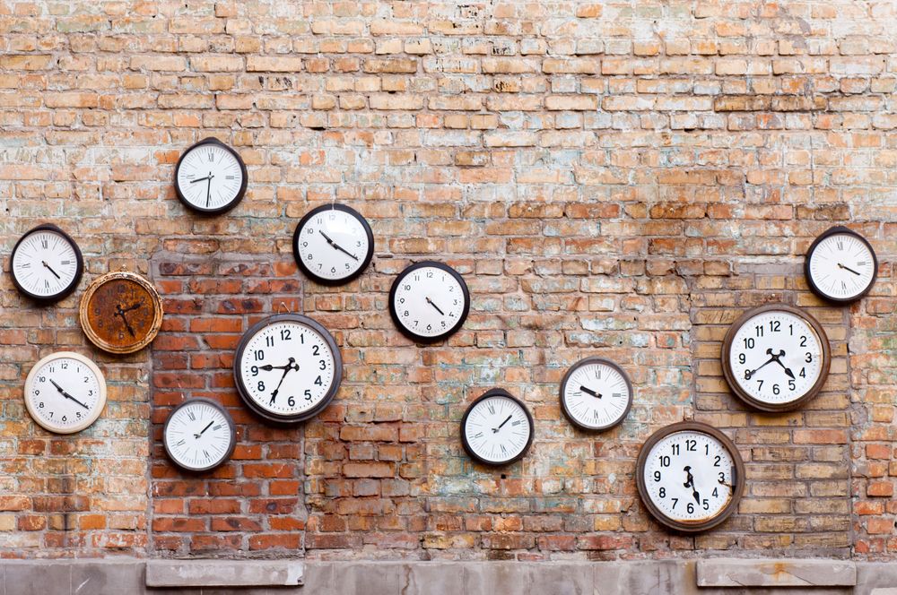 Clocks on a wall