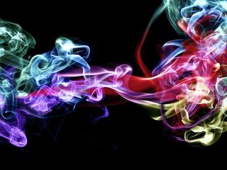 Psychedelic multicolored smoke.