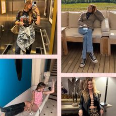 collage of French editor and writer Eugenie Trochu wearing astrological horoscope-inspired outfit ideas