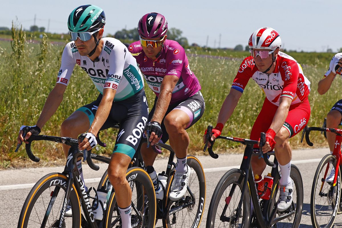 Giro dItalia 2021 104th Edition 13th stage Ravenna Verona 198 km 21052021 Emanuel Buchmann GER Bora Hansgrohe Peter Sagan SVK Bora Hansgrohe photo Luca BettiniBettiniPhoto2021