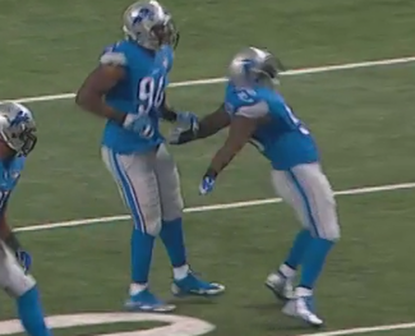 Detroit Lions player injures self while taunting opponent