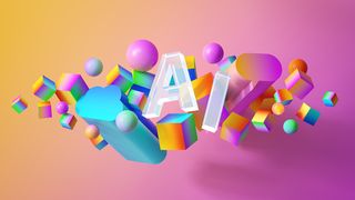 AI written on a colourful pattern