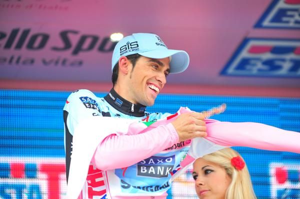 Alberto Contador enjoys another day on the podium