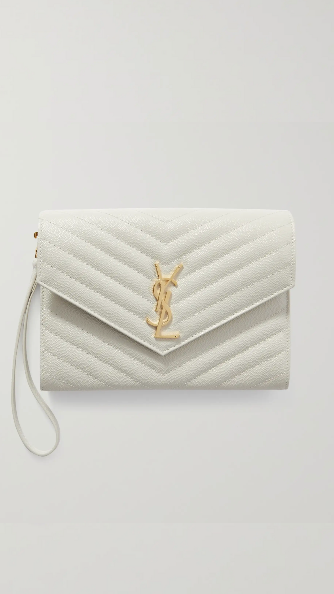 SAINT LAURENT, Monogramme Quilted Textured-Leather Pouch