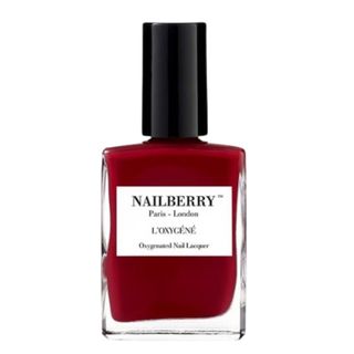 A press picture of Nailberry L'Oxygéné Oxygenated Nail Lacquer in shade Le Temps Des Cerises on a white background