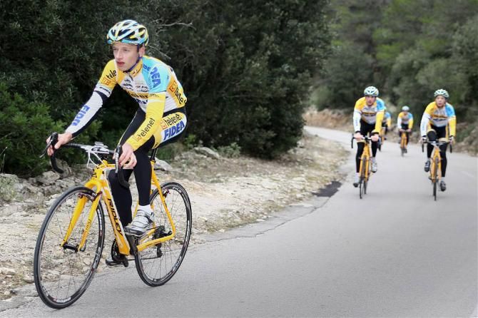 Telenet-Fidea U23 rider Quinten Hermans does some climbing on Mallorca
